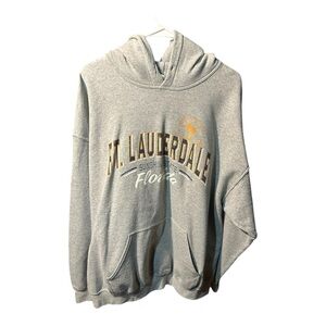 Gildan Ft. Lauderde FL Gray Hoodie with Gold And Black Print Size XL